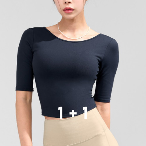 젝시믹스 인패드 와이드넥 5부 숏슬리브 2팩 XWFBR03H2