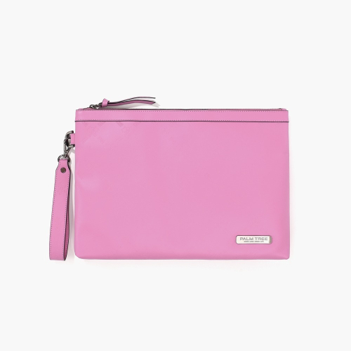 팜 아이콘 레더 클러치 백 핑크