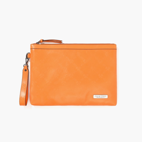 팜 아이콘 레더 클러치 백 오렌지
