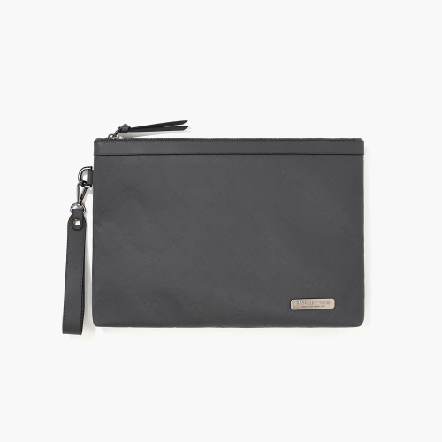 팜 아이콘 레더 클러치 백 블랙