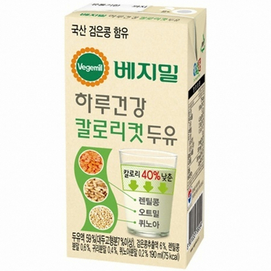 정식품 베지밀 하루건강 칼로리컷 두유 190ml