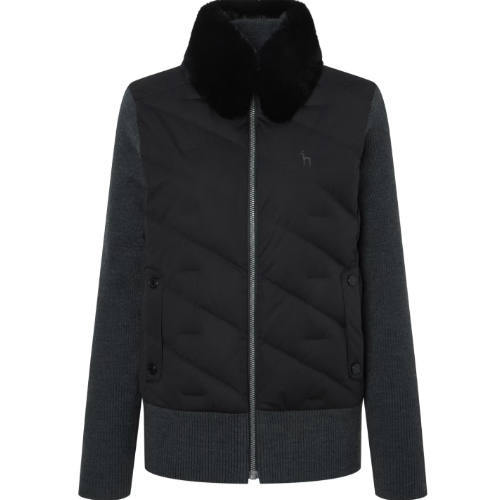 LF 헤지스골프 소재배색 구스다운 집업가디건 WWSW3D811BK