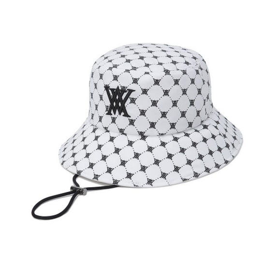 어뉴골프  모노그램 패턴 버킷햇 AGFUUCP41WH