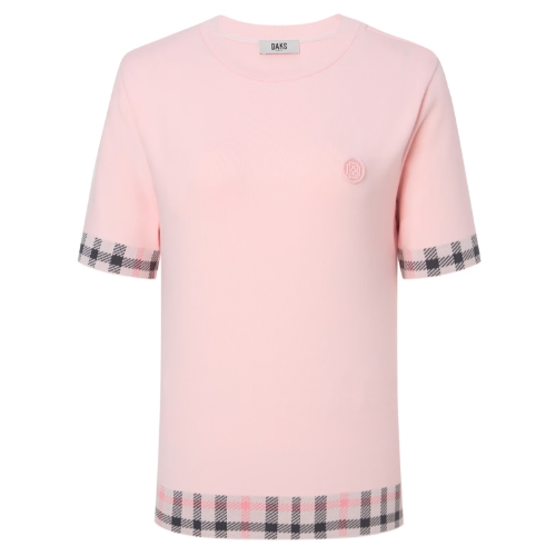 닥스골프 체크배색 반팔니트 DNSW5B901P1