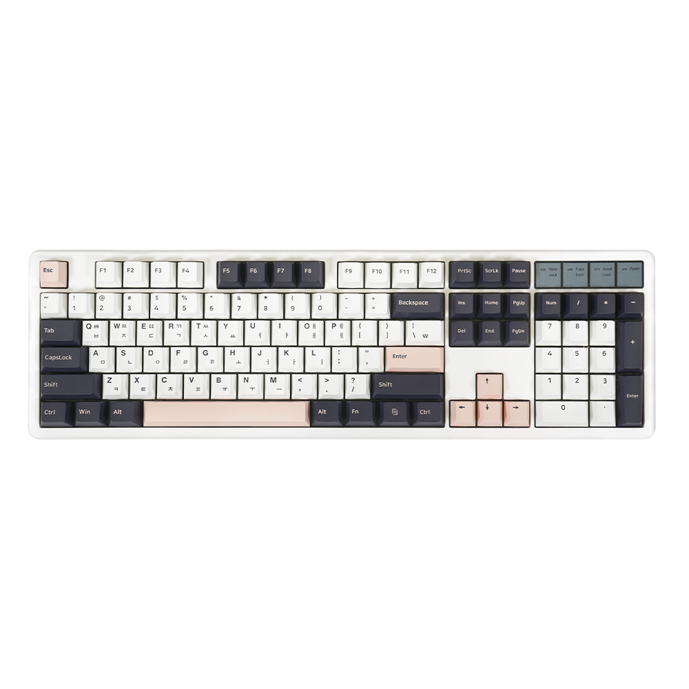 QSENN  Q104 PBT 풀윤활 가스켓 유무선 기계식 화이트