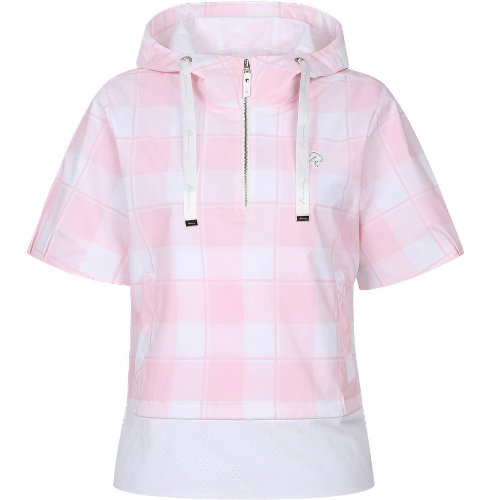 레노마골프  생활 방수 기능성 체크 후드 반팔 아노락 점퍼 RWJUM5304