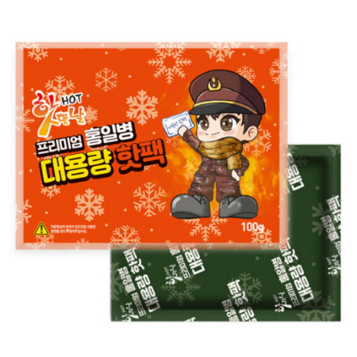 바이온  핫한날 프리미엄 홍일병 대용량 핫팩 레드 100g