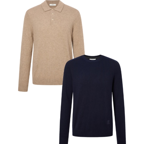 LF 헤지스골프 캐시미어 100% 모크넥 니트+캐시미어 카라 니트 세트 0YSW4D12325