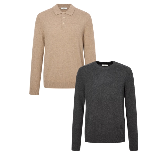 LF 헤지스골프 캐시미어 100% 모크넥 니트+캐시미어 카라 니트 세트 0YSW4D12324