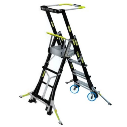 월드전자 CNS K사다리 높이조절형 4점지지 사다리 KLB204-FSM