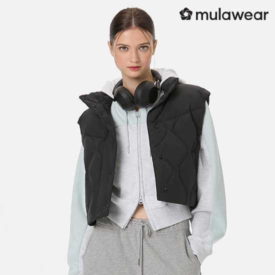 뮬라웨어  크롭 퀄딩 다운 베스트 2 AWWEVT104