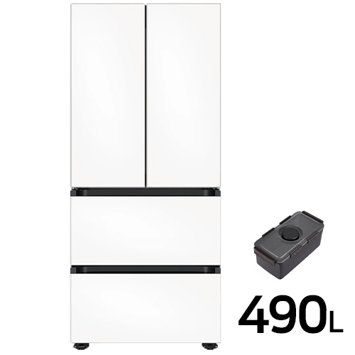 삼성전자 비스포크 AI 김치플러스 새틴 RQ49DB94H2AP (화이트) + 냄새케어안심김치통 6개