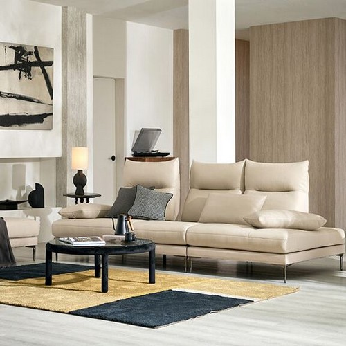 자코모 어보브 스윙 기능성 천연가죽 소파 4인용