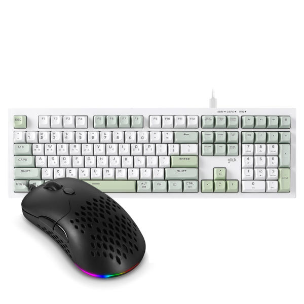 지클릭커  OPK50 사일런스 M RGB + OP90 블랙 키보드 마우스 세트
