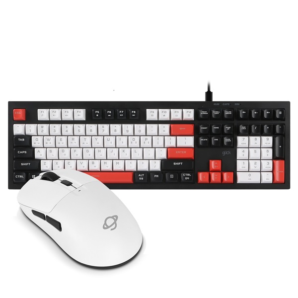 지클릭커  OPK50 사일런스 M RGB + OP100 화이트 키보드 유무선 마우스 세트