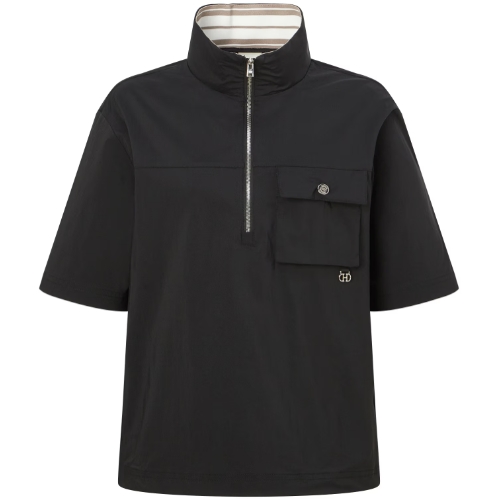 LF 헤지스골프 단색 반팔반집업점퍼 WWJU4B312BK