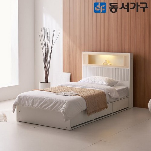 동서가구 미휴컴포트 편백 수납 LED침대 SS