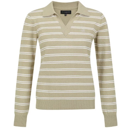 세인트앤드류스  오픈 칼라 스트라이프 긴팔 니트 821E1SR004_BG