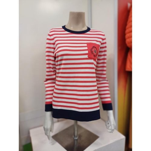 마코  스트라이프 주머니 스웨터 MPW1SW21