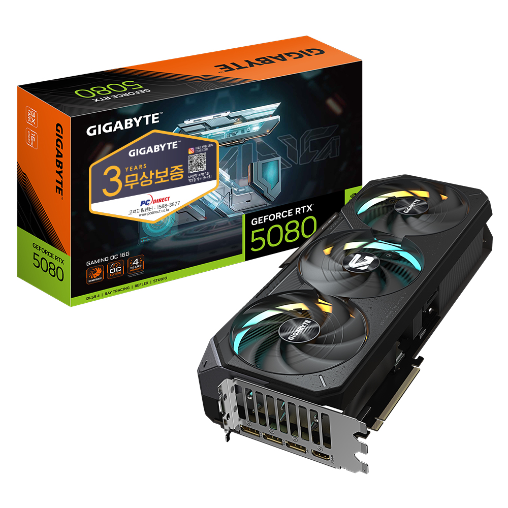 GIGABYTE  지포스 RTX 5080 GAMING OC D7 16GB 피씨디렉트