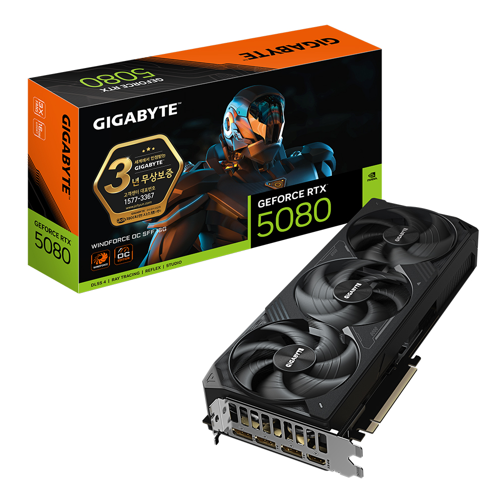 GIGABYTE  지포스 RTX 5080 WINDFORCE OC SFF D7 16GB 제이씨현