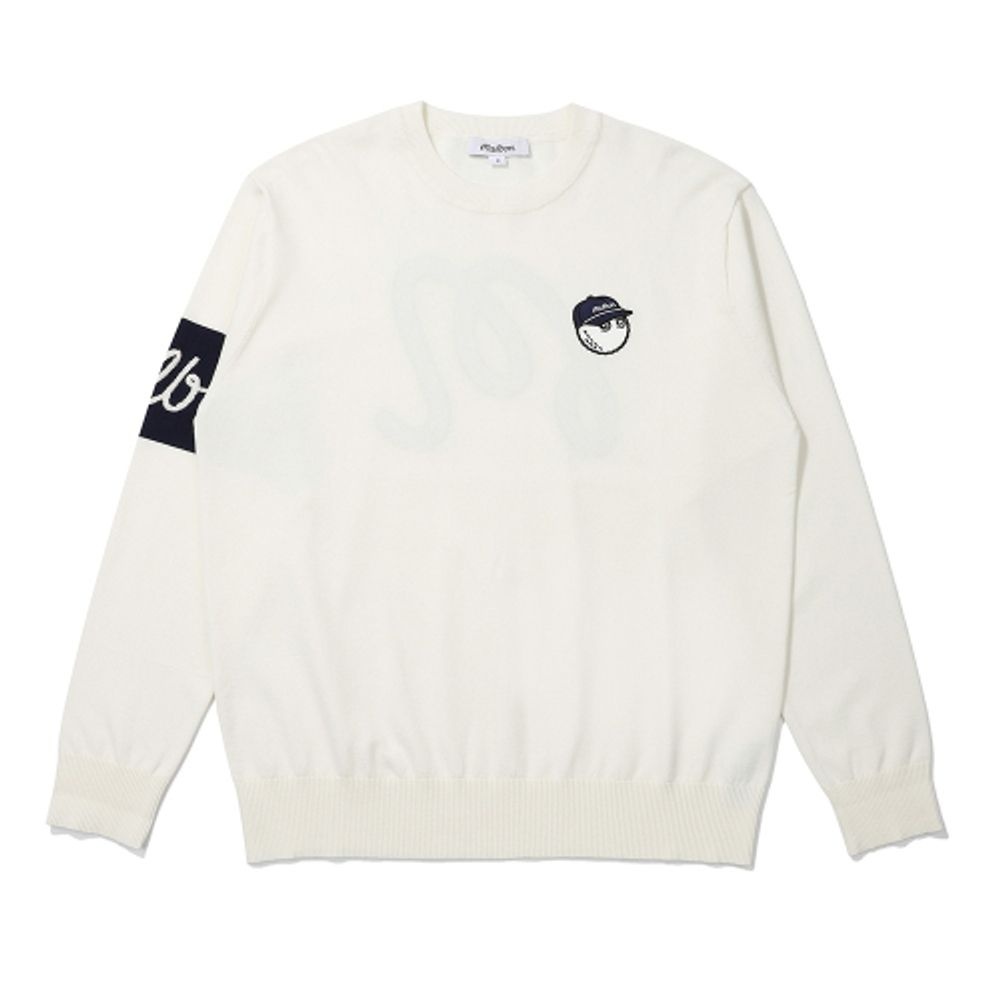 말본골프  데니 버킷 기본 라운드 스웨터 M5121PKT01WHT
