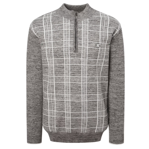 LF 닥스골프 체크 패턴 니트반집업 DGSW5A211G2