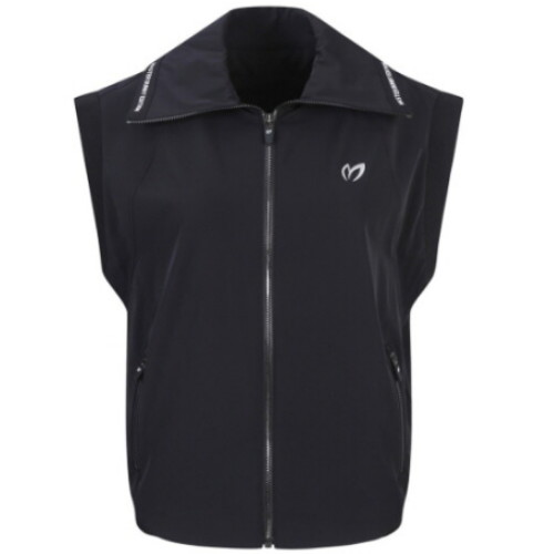 마스터바니에디션 로고 라인 투웨이 칼라 집업 베스트 421E1JV204_BK