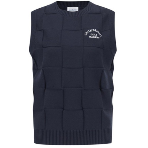 파리게이츠 잭바니 체크 조직감 니트 베스트 521E1SWJ23_NA