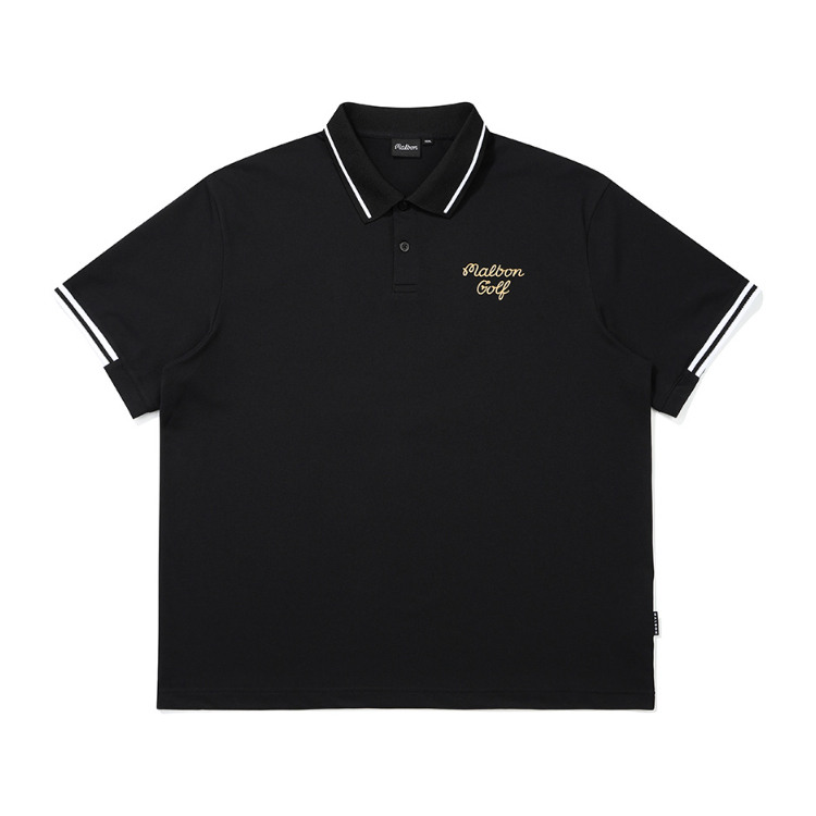 말본골프 버킷 아플리케 피케 반팔 티셔츠 M5121PTS02BLK