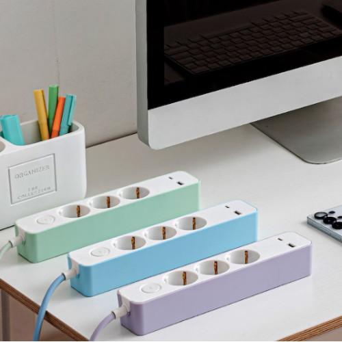 러그박스  3구 16A 메인스위치 C타입 USB 납작 멀티탭