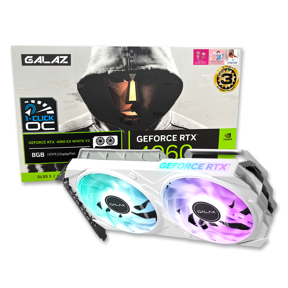 갤럭시 GALAZ 지포스 RTX 4060 EX WHITE OC V2 D6 8GB