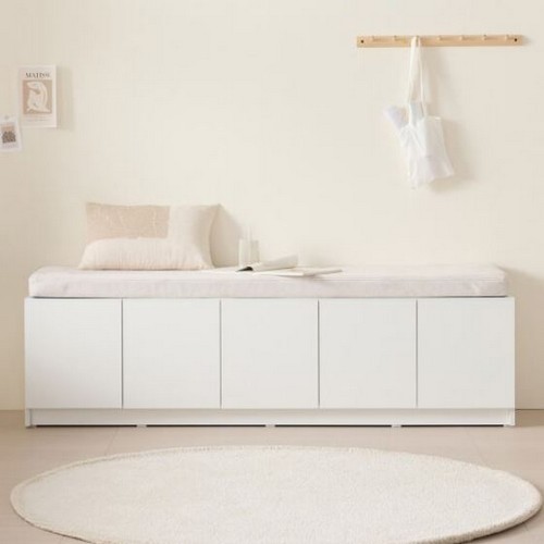 동서가구 홀릭 5칸 도어 수납벤치 3인용