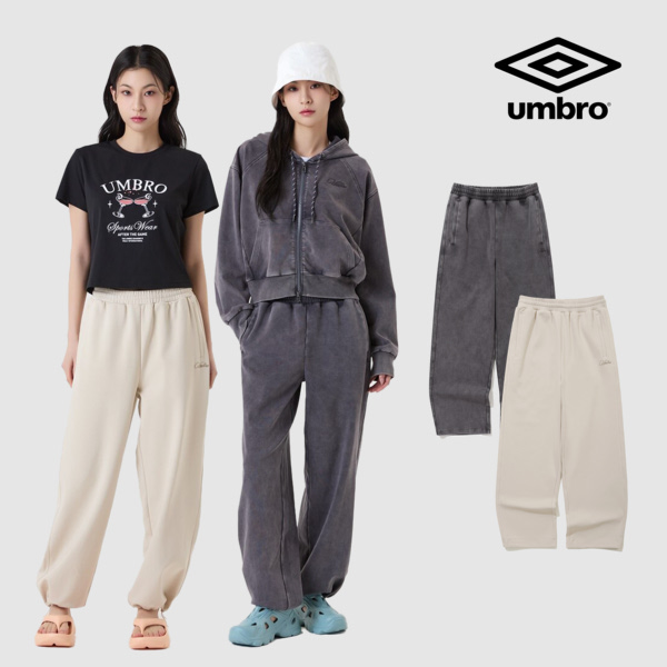 엄브로 레이트 체크아웃 와이드 조거 팬츠 UQ122CFP29