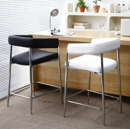 에이비퍼니쳐  덱스 클래식 아일랜드 가죽 철제 높은 홈바 의자