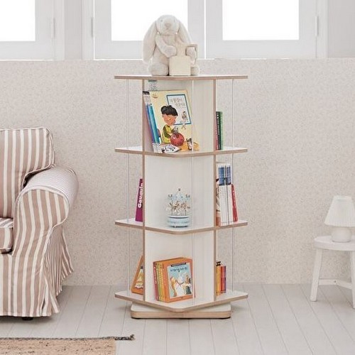 비앙스 VONI 자작엣지 인테리어 3단 회전책장 470