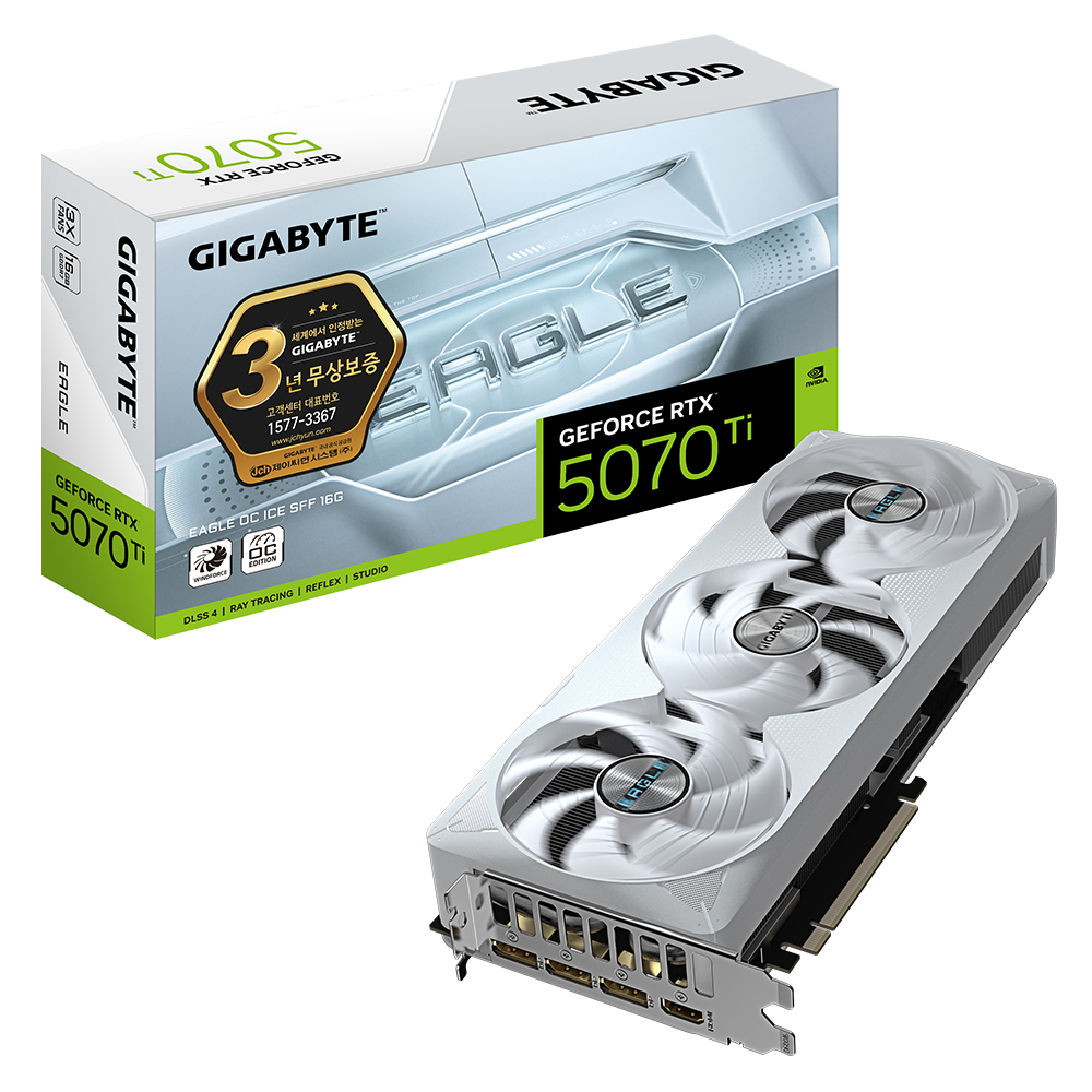 GIGABYTE  지포스 RTX 5070 Ti EAGLE OC ICE SFF D7 16GB 제이씨현