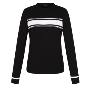 팬텀 요크 배색 포인트 라운드 니트 221E1SR101_BK