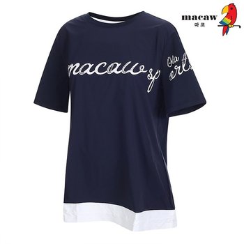 마코 밑단 배색 반팔 티셔츠 MMW2TR01