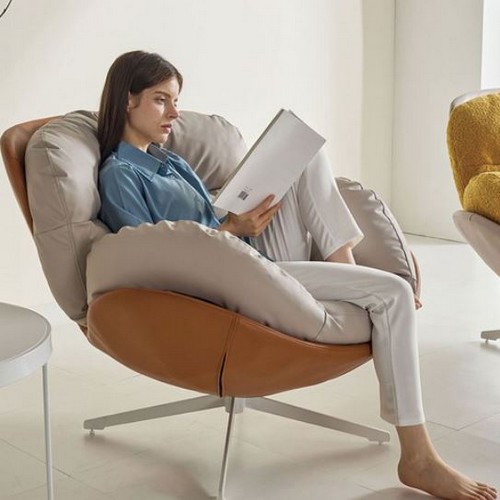 까르엠가구 SF-001 360 회전 실리콘레더 가죽 소파 1인용