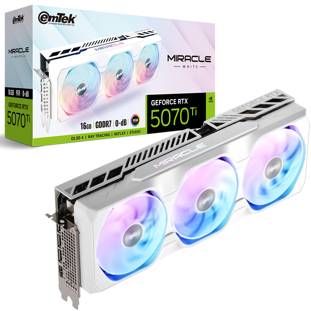 이엠텍  지포스 RTX 5070 Ti MIRACLE WHITE D7 16GB