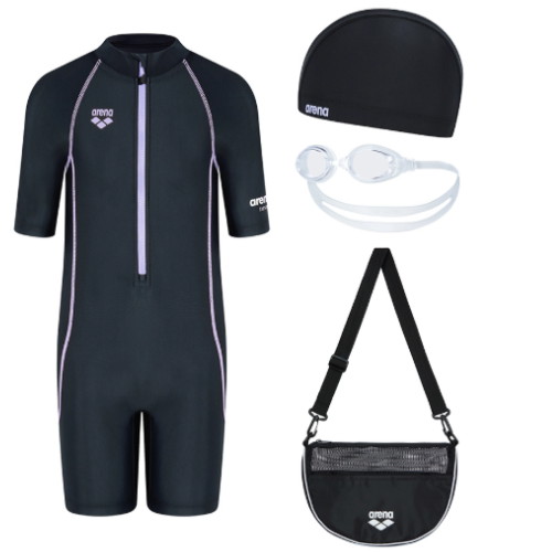 아레나  킥앤풀 여아동 3부 반신 슈트 키트 A5SG1KG03BLK