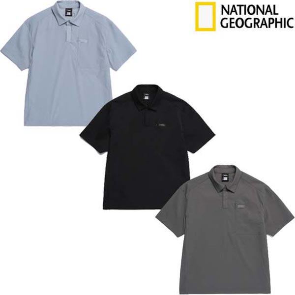 내셔널지오그래픽 피오토스 우븐 세미오버핏 반팔 카라티 N252UPL310
