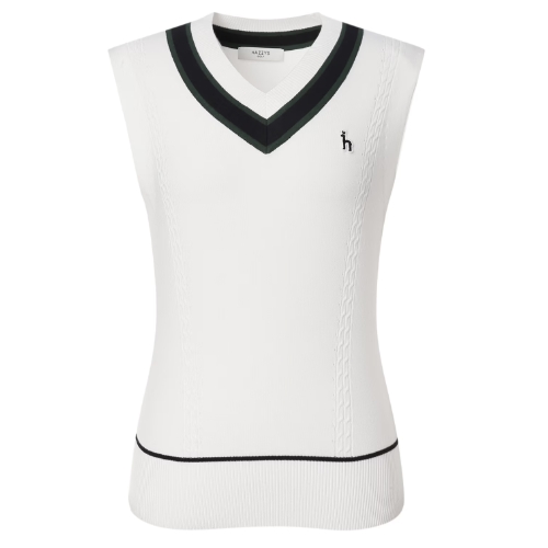 LF 헤지스골프 컬러배색 민소매니트 HWSW5A213OW