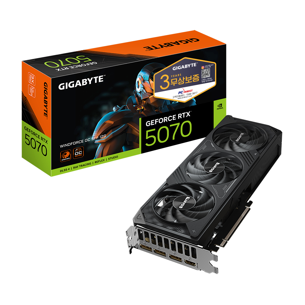 GIGABYTE  지포스 RTX 5070 WINDFORCE OC SFF D7 12GB 피씨디렉트