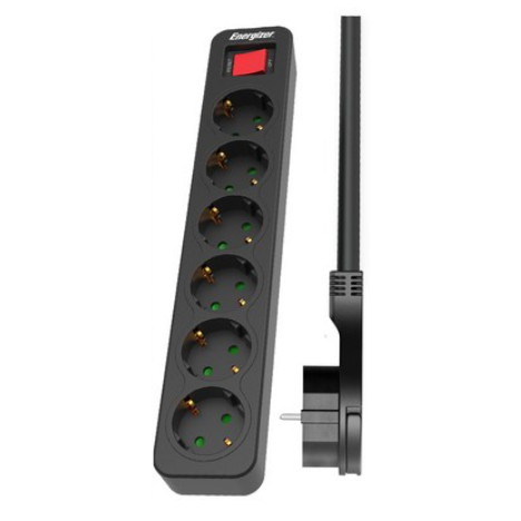 에너자이저  6구 16A 메인스위치 납작 멀티탭