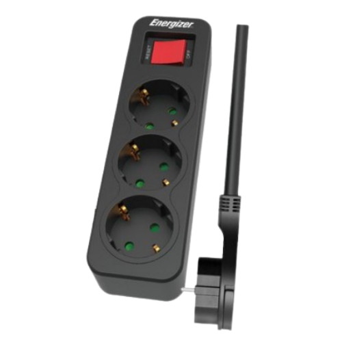 에너자이저  3구 16A 메인스위치 납작 멀티탭