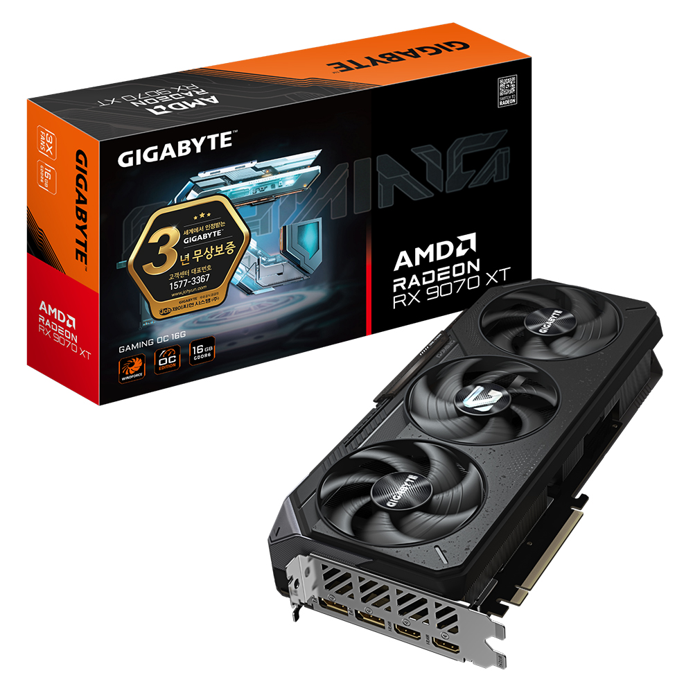 GIGABYTE  라데온 RX 9070 XT GAMING OC D6 16GB 제이씨현