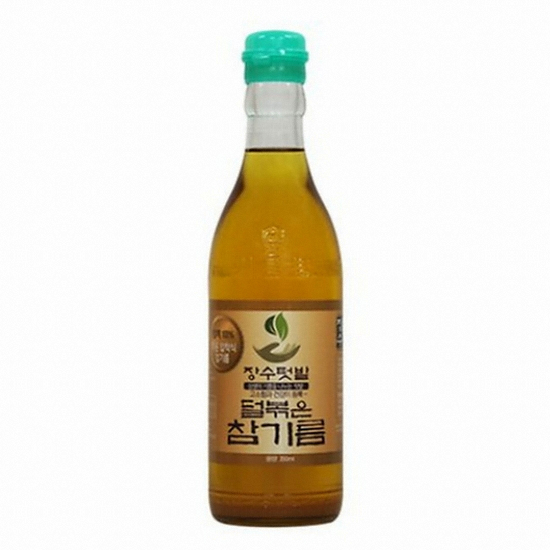 장수텃밭 중국산 덜볶은 참기름 350ml
