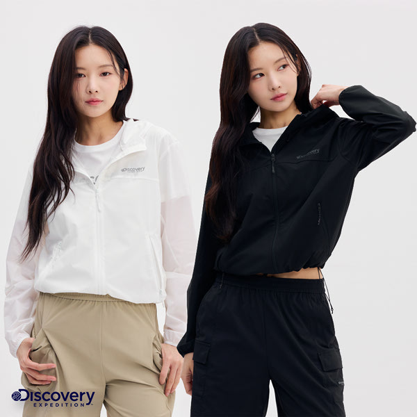 디스커버리익스페디션 프레시벤트 컬러블럭 크롭 바람막이 DWWJ94053-DMS